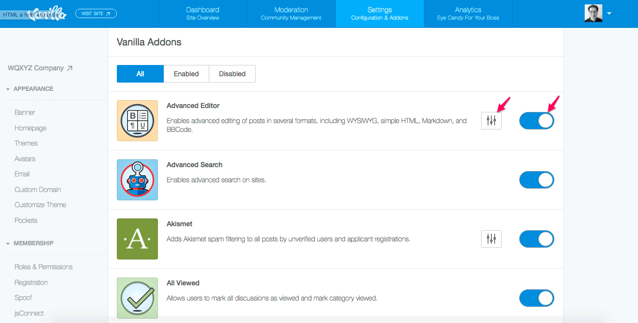screenshot of Higher Logic Vanilla